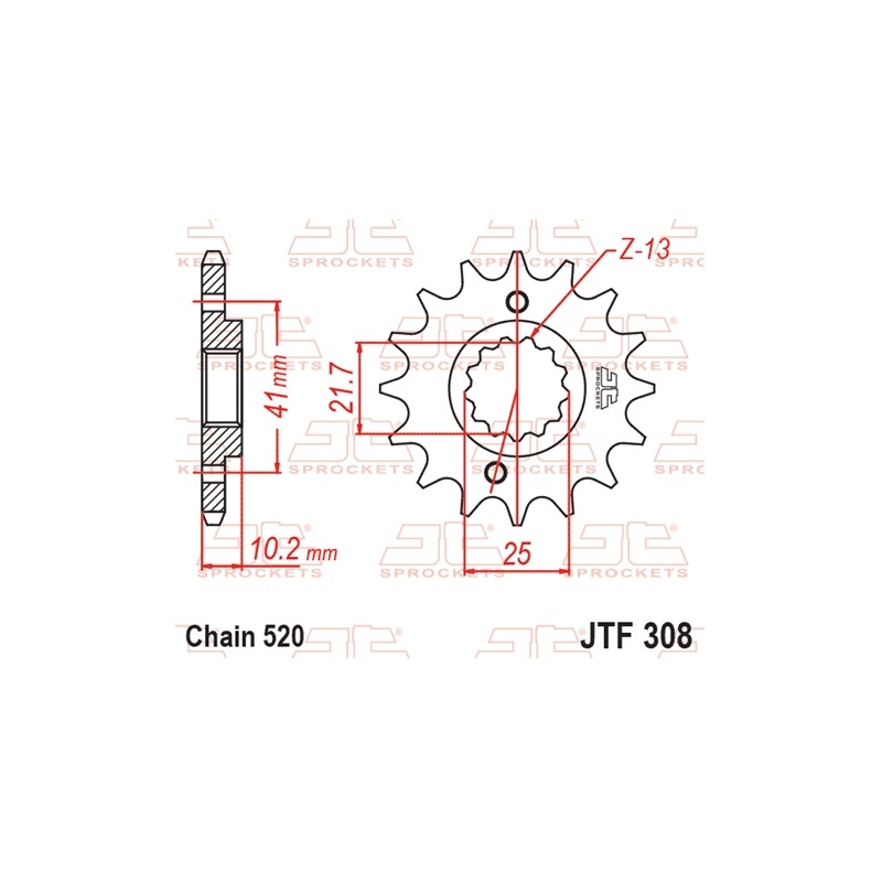 Front sprocket JT 16T, 520