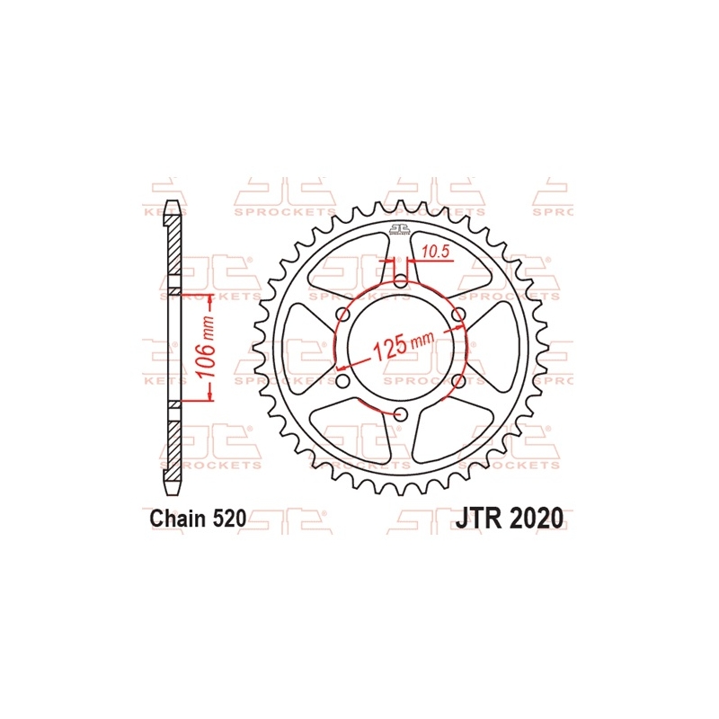 Rear sprocket JT 41T, 520