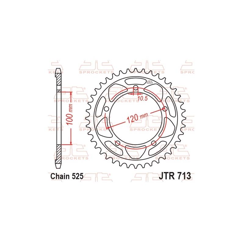 Rear sprocket JT 41T, 525