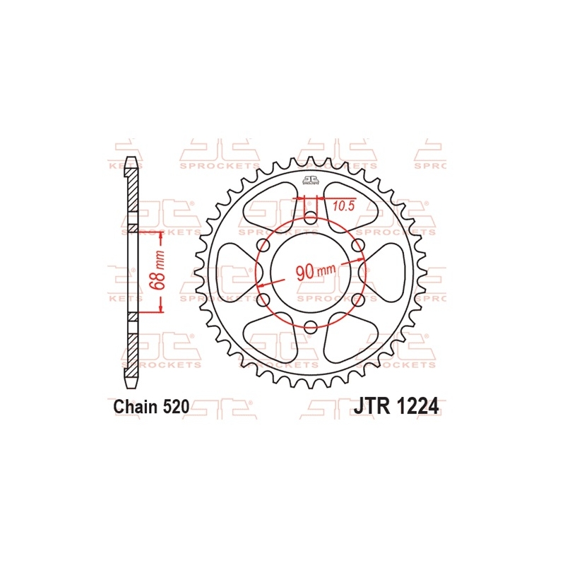Rear sprocket JT 36T, 520