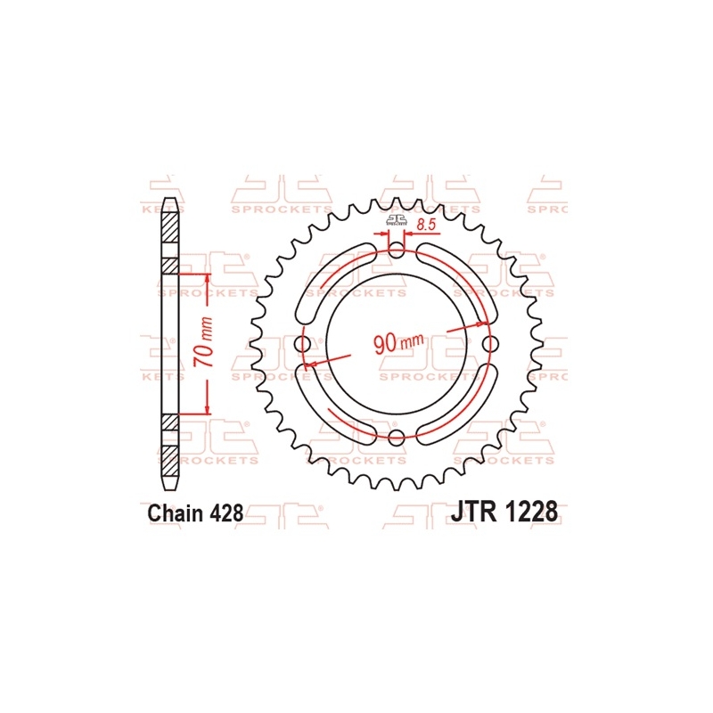 Rear sprocket JT 34T, 428