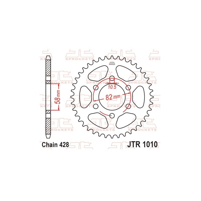 Rear sprocket JT 46T, 428