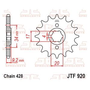 Front sprocket JT JTF 920-15 15T, 428