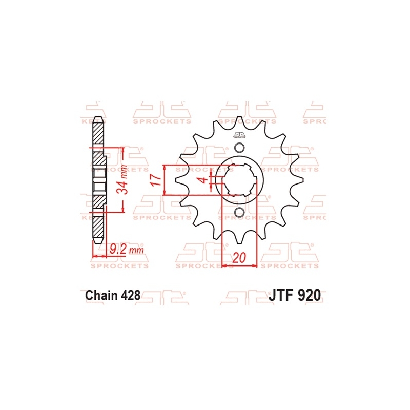 Front sprocket JT 15T, 428