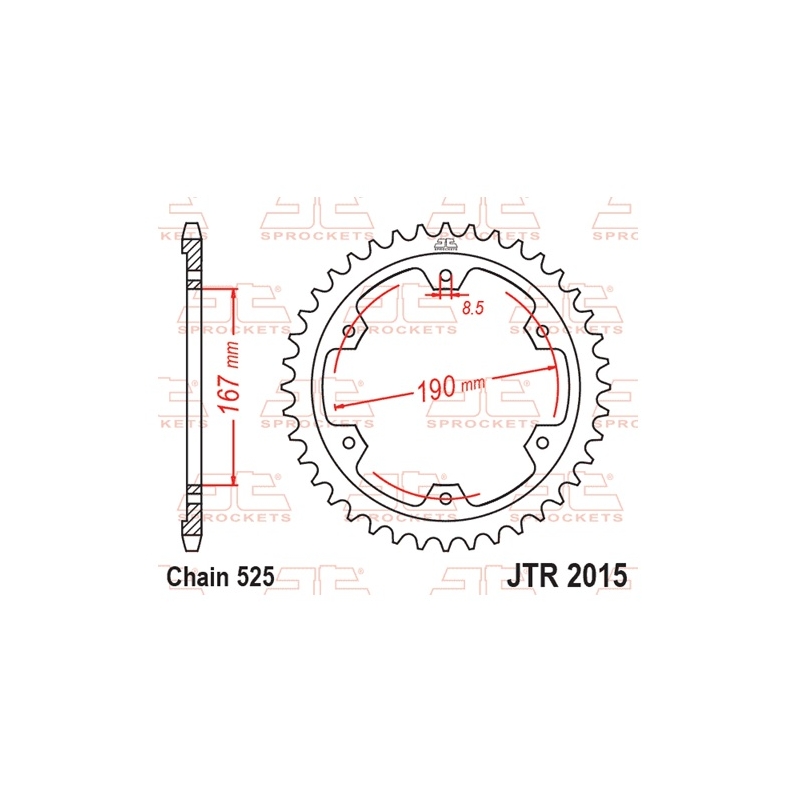 Rear sprocket JT 50T, 525