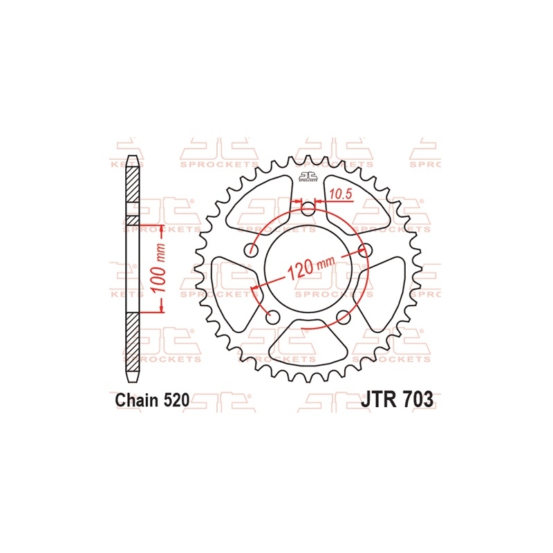 Rear sprocket JT 42T, 520