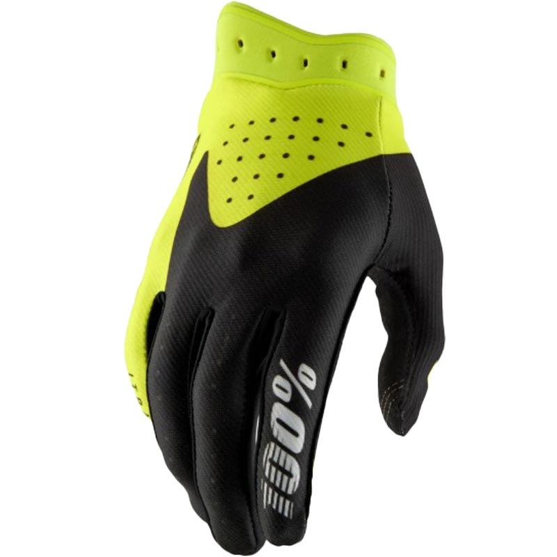 Rękawice motocrossowe 100% iTrack czarno-fluo-żółte