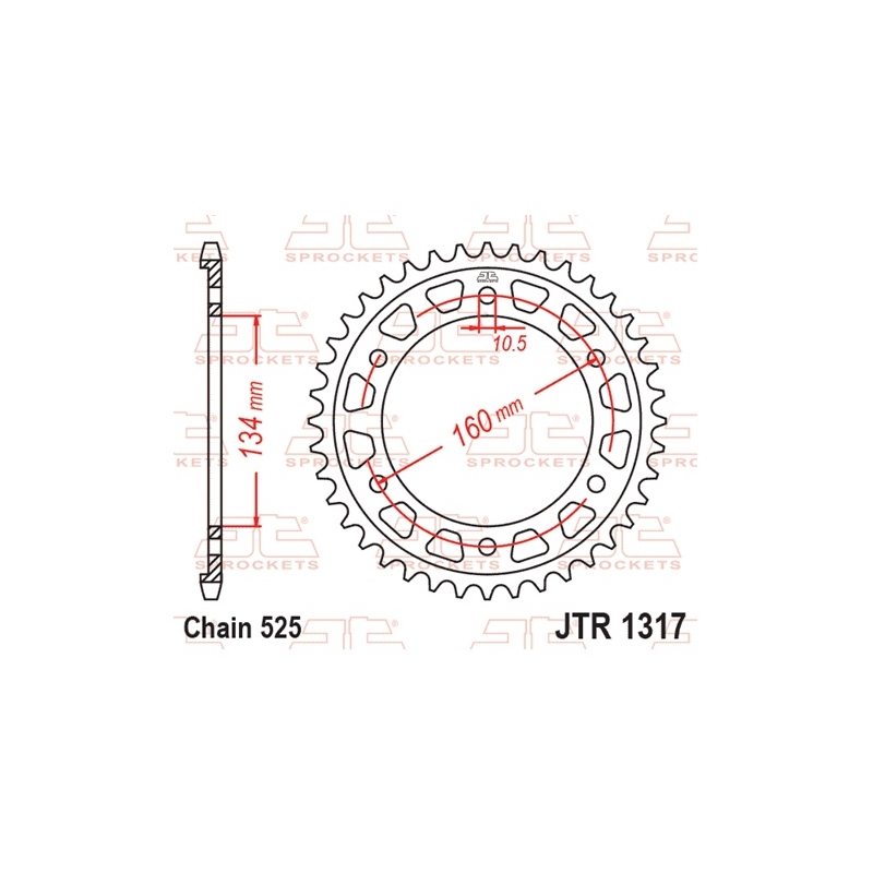 Rear sprocket JT 43T, 525