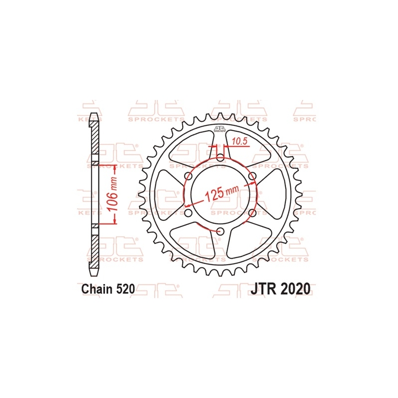 Rear sprocket JT 41T, 520