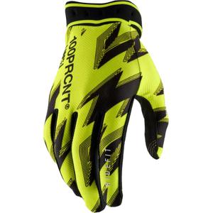 Rękawice motocrossowe 100% Ridefit fluo żółto-czarne