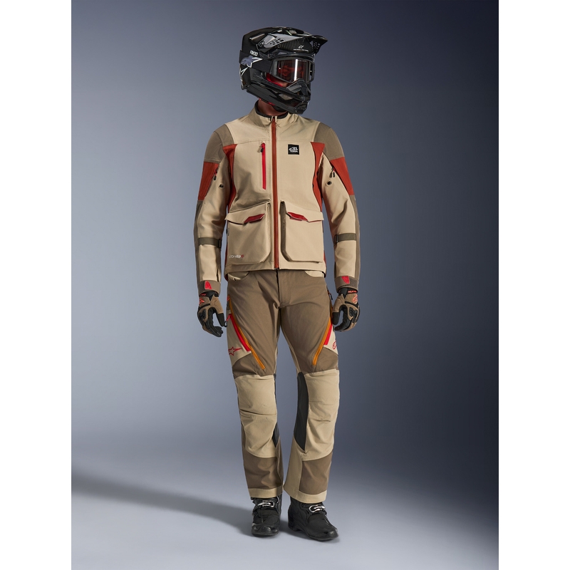 Kurtka motocyklowa Alpinestars Maxdura Drystar XF brązowo-pomarańczowa