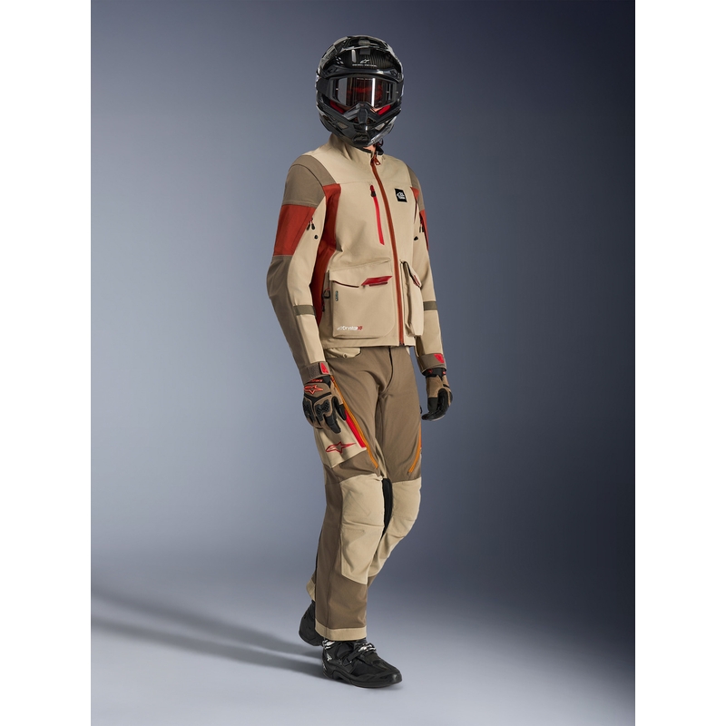 Kurtka motocyklowa Alpinestars Maxdura Drystar XF brązowo-pomarańczowa