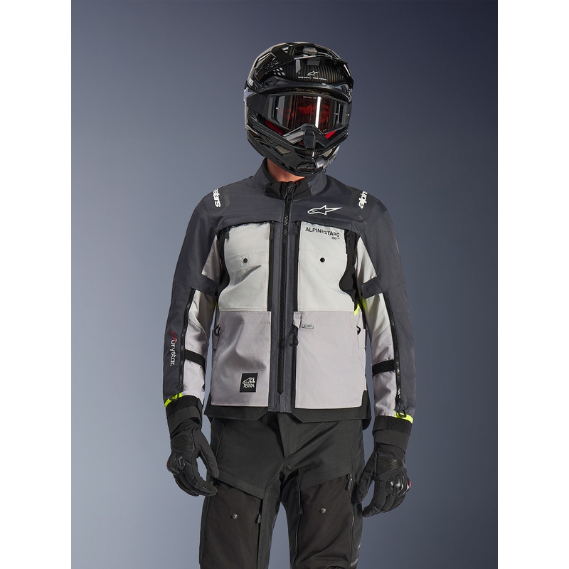 Kurtka motocyklowa Alpinestars Cusco Drystar jasnoszara-jasnoniebieska-ciemnoniebieska