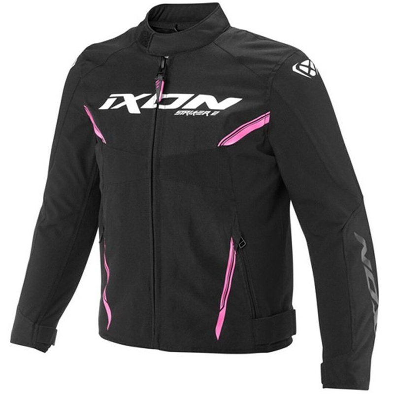 Kurtka motocyklowa dziecięca IXON Striker 2 czarno-fluo różowa