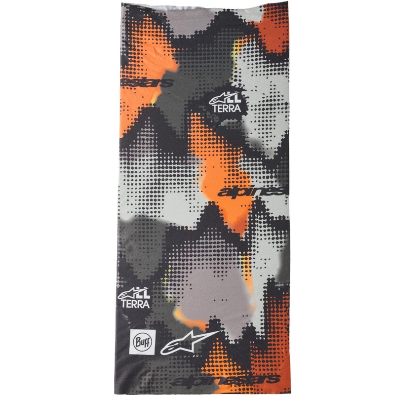 Komin Alpinestars Buff Nazca w kolorze kamuflażowo-szarym-fluo pomarańczowym