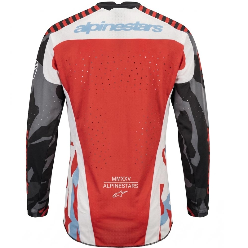 Koszulka motocrossowa Alpinestars Techstar w limitowanej edycji Beast Coast w kolorze szaro-czarno-pomarańczowym