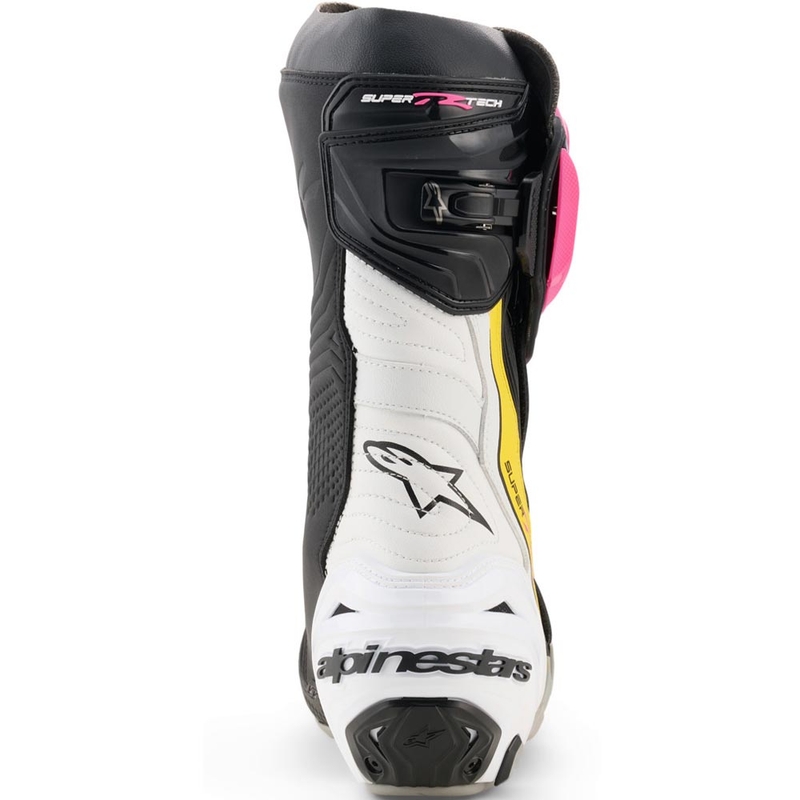 Buty motocyklowe Alpinestars Supertech R czarno-biało-różowo-żółte