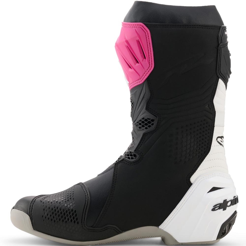 Buty motocyklowe Alpinestars Supertech R czarno-biało-różowo-żółte