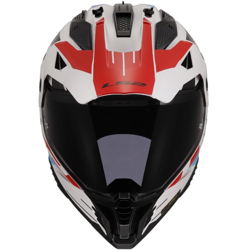 Kask motocyklowy enduro LS2 MX702 PIONEER II NAMIB biało-niebiesko-czerwony