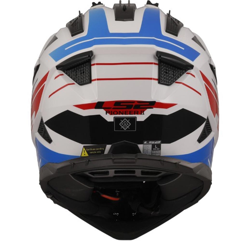 Kask motocyklowy enduro LS2 MX702 PIONEER II NAMIB biało-niebiesko-czerwony