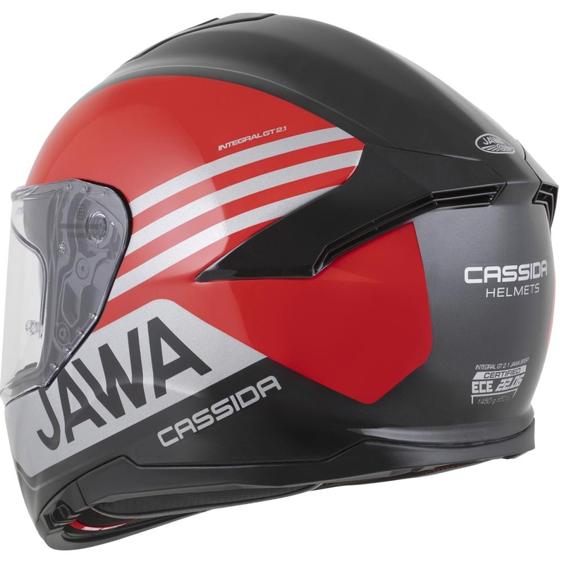 Kask motocyklowy integralny Cassida Integral GT 2.1 Jawa Sport czarno-perłowo-czerwono-srebrny