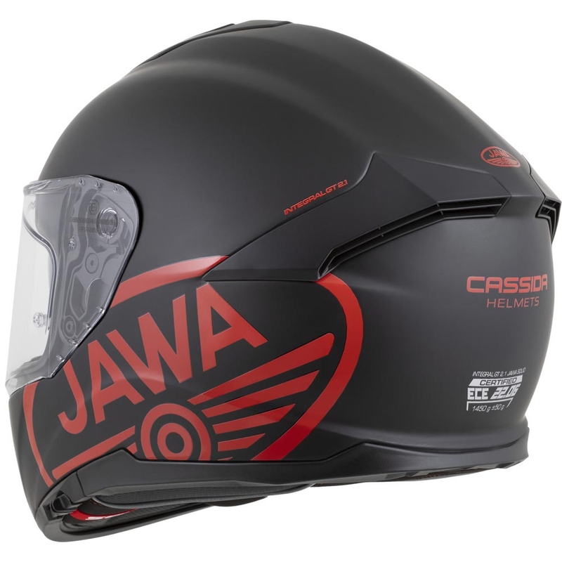 Kask motocyklowy integralny Cassida Integral GT 2.1 Jawa Solid matowo czarny z połyskiem czerwonym