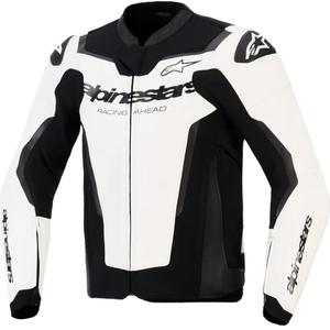 Kurtka motocyklowa skórzana Alpinestars GP Force V2 biało-czarna