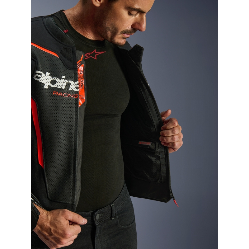 Kurtka motocyklowa skórzana Alpinestars GP Force V2 Airflow czarno-fluo czerwono-biała