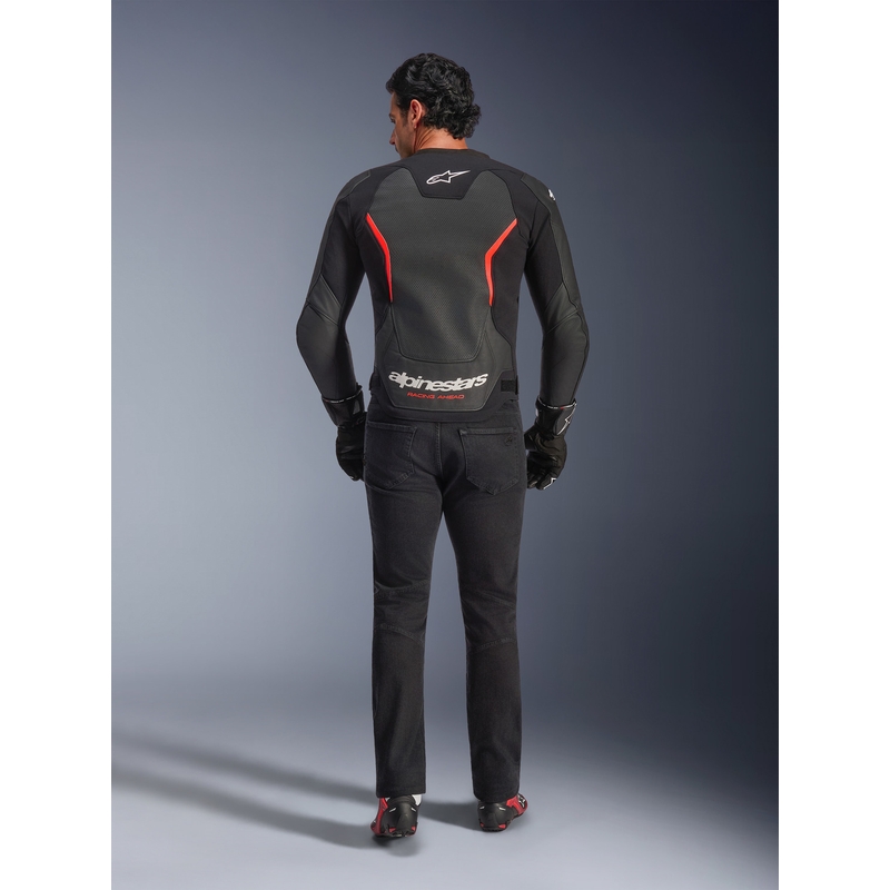 Kurtka motocyklowa skórzana Alpinestars GP Force V2 Airflow czarno-fluo czerwono-biała
