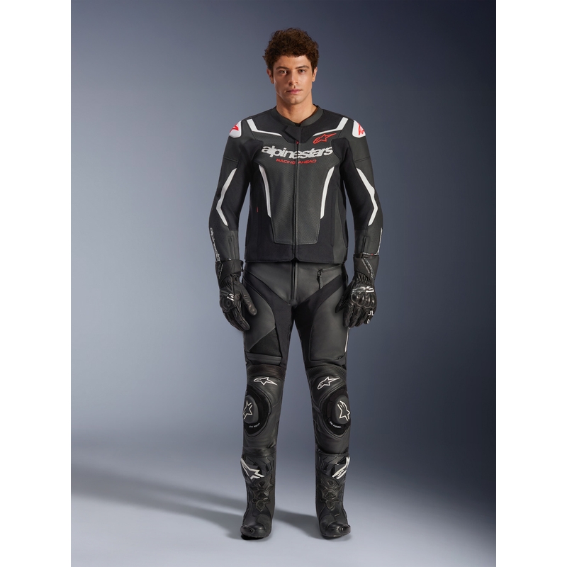 Kurtka motocyklowa skórzana Alpinestars GP Force V2 Airflow czarno-biała