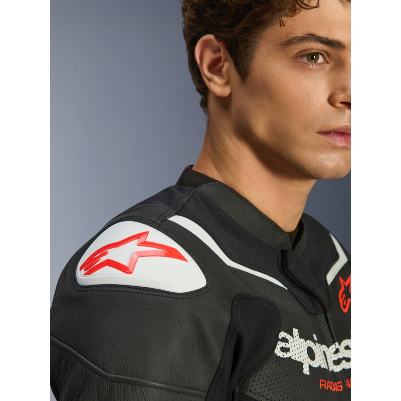 Kurtka motocyklowa skórzana Alpinestars GP Force V2 Airflow czarno-biała