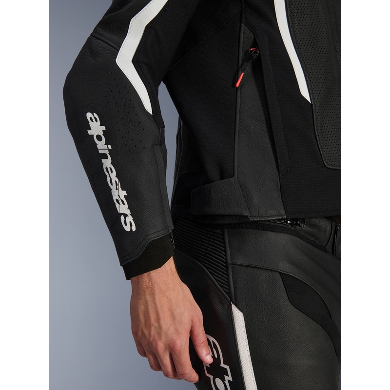 Kurtka motocyklowa skórzana Alpinestars GP Force V2 Airflow czarno-biała