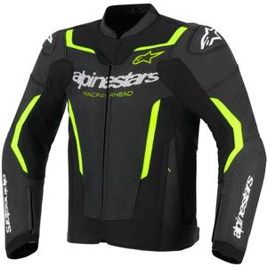 Kurtka motocyklowa skórzana Alpinestars GP Force V2 Airflow czarno-fluo-żółta