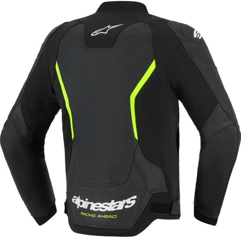 Kurtka motocyklowa skórzana Alpinestars GP Force V2 Airflow czarno-fluo-żółta