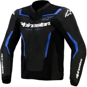 Kurtka motocyklowa skórzana Alpinestars GP Force V2 Airflow czarno-metaliczno-niebieska