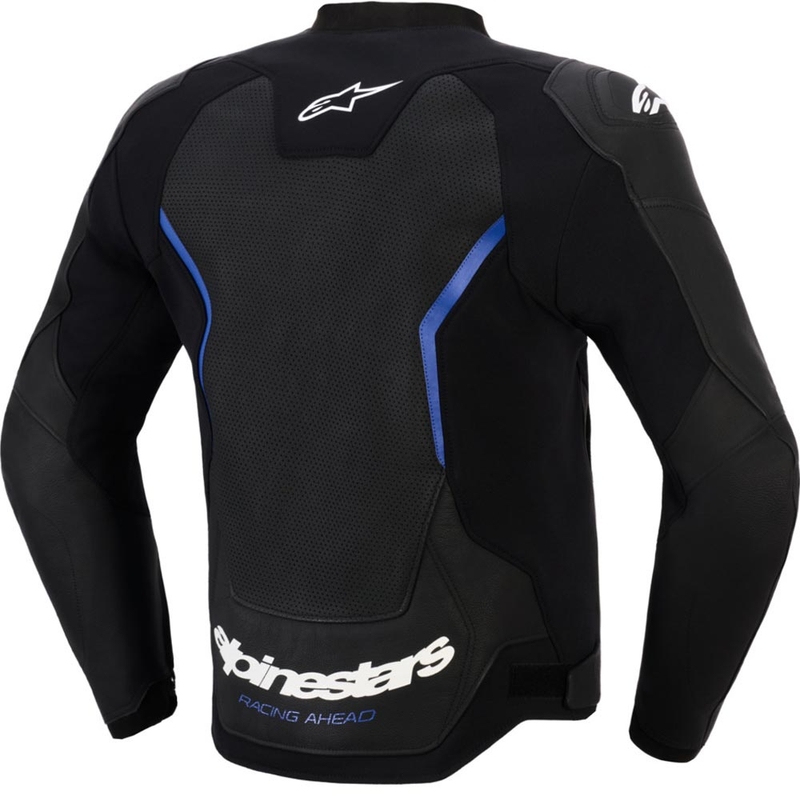 Kurtka motocyklowa skórzana Alpinestars GP Force V2 Airflow czarno-metaliczno-niebieska