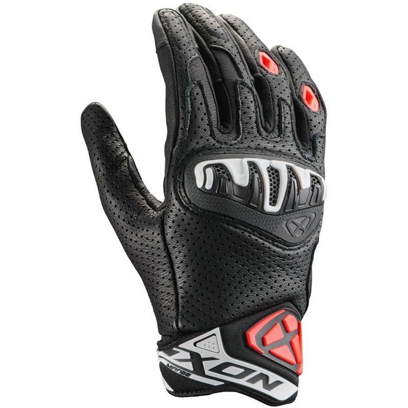 Rękawice motocyklowe IXON Mirage Leather czarno-biało-czerwone