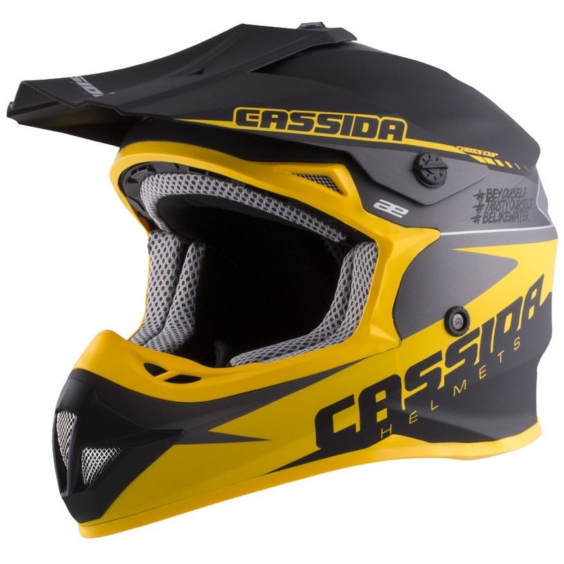 Dziecięcy motocrossowy kask Cassida Libor Podmol czarno-żółto-szary