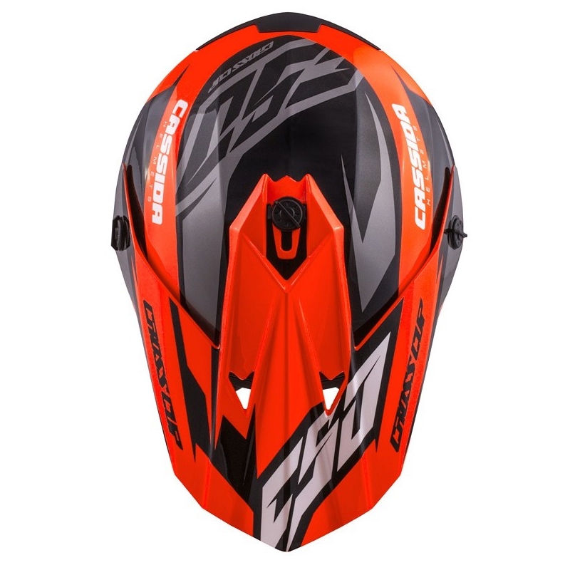 Dziecięcy kask motocrossowy Cassida Cross Cup Two czarno-biało-fluo pomarańczowy