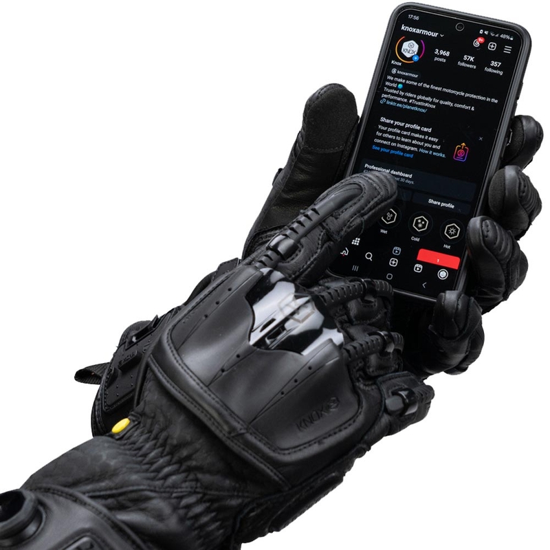 Rękawice motocyklowe Knox Handroid All Black Mk5 w kolorze czarnym