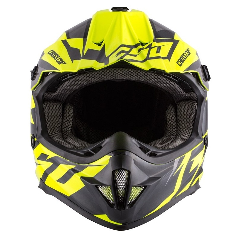Dziecięcy kask motocrossowy Cassida Cross Cup Two czarno-szaro-fluo żółty