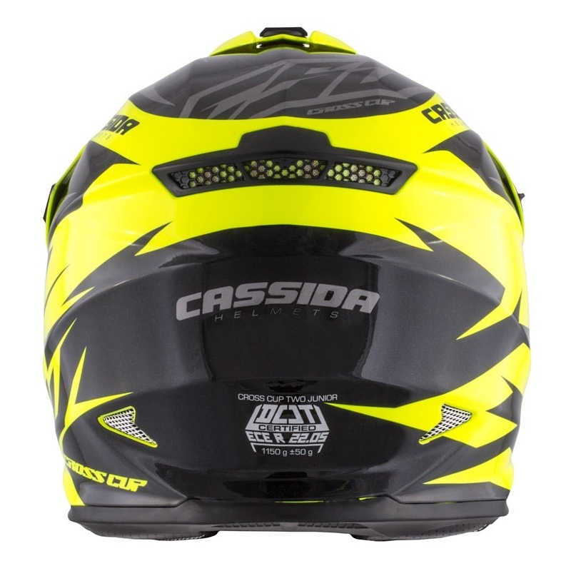 Dziecięcy kask motocrossowy Cassida Cross Cup Two czarno-szaro-fluo żółty