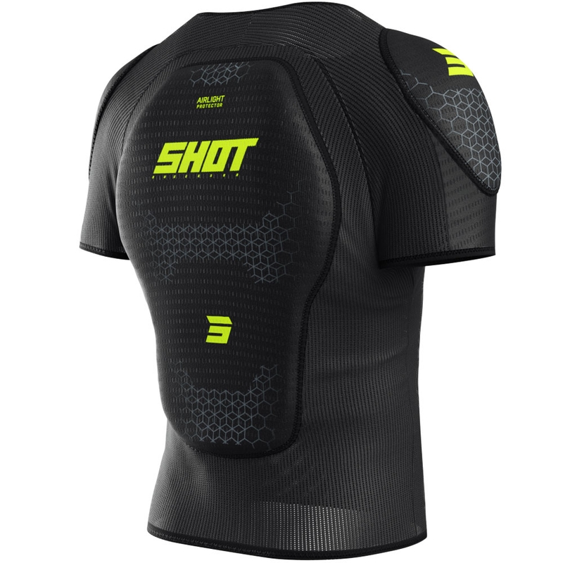 Dziecięcy ochraniacz ciała Shot Airlight T-Shirt czarno-fluo żółty