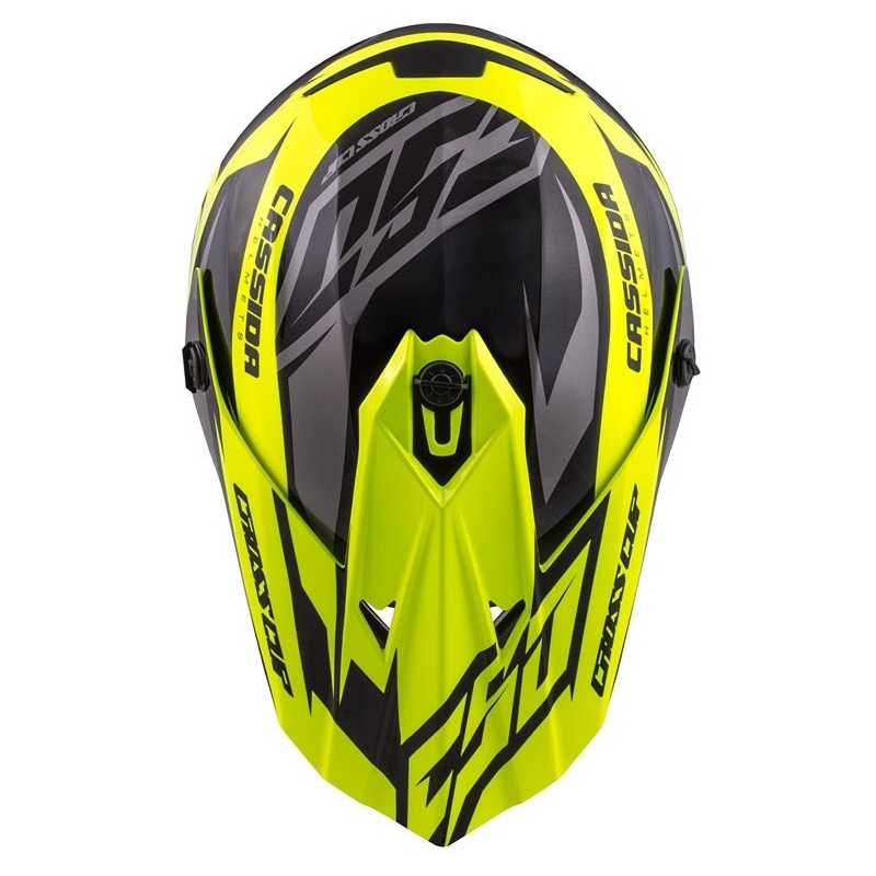 Dziecięcy kask motocrossowy Cassida Cross Cup Two czarno-szaro-fluo żółty