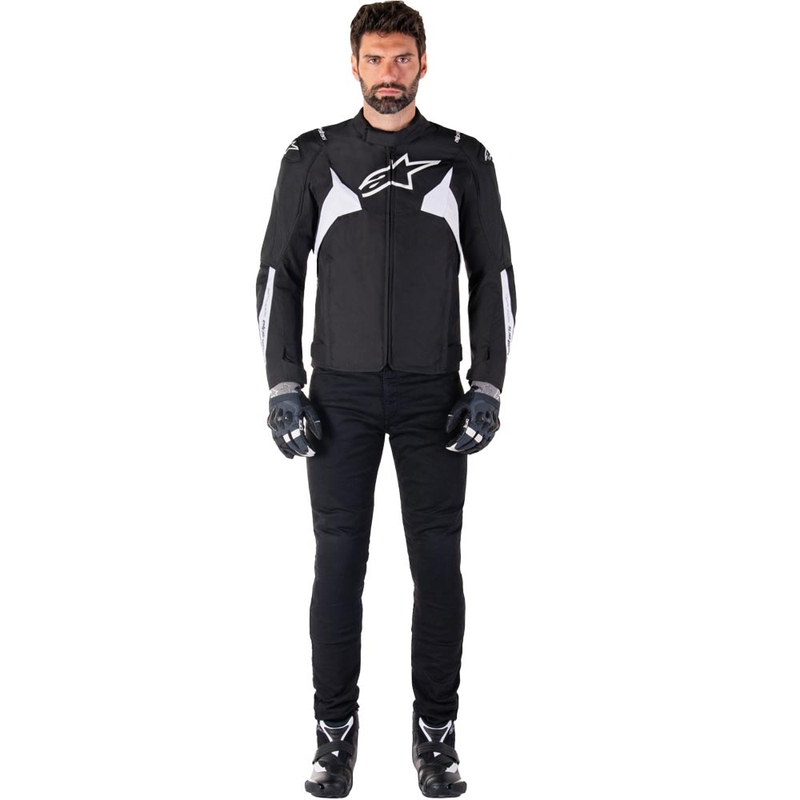 Kurtka motocyklowa wodoodporna Alpinestars T-JAWS V4 czarno-biała