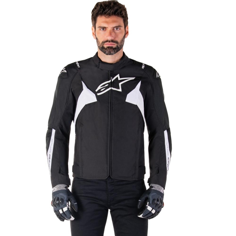 Kurtka motocyklowa wodoodporna Alpinestars T-JAWS V4 czarno-biała