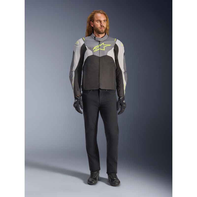 Kurtka motocyklowa Alpinestars T-JAWS V4 wodoodporna czarno-jasnoszara-szara
