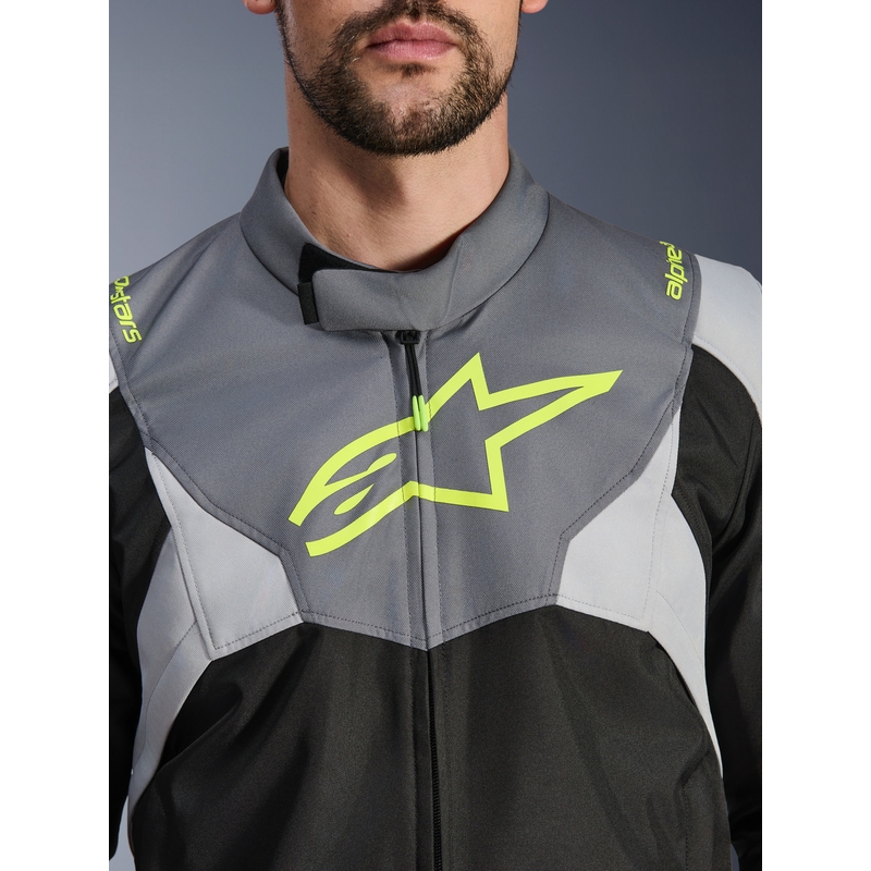 Kurtka motocyklowa Alpinestars T-JAWS V4 wodoodporna czarno-jasnoszara-szara