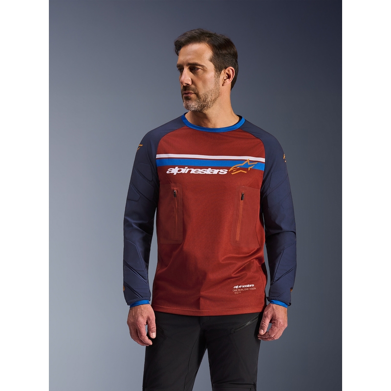 Koszulka motocrossowa Alpinestars Maxdura Dual w kolorze pomarańczowo-ciemnoniebieskim