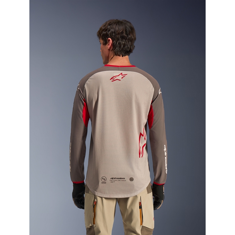 Koszulka motocrossowa Alpinestars Maxdura Dual brązowo-pomarańczowa